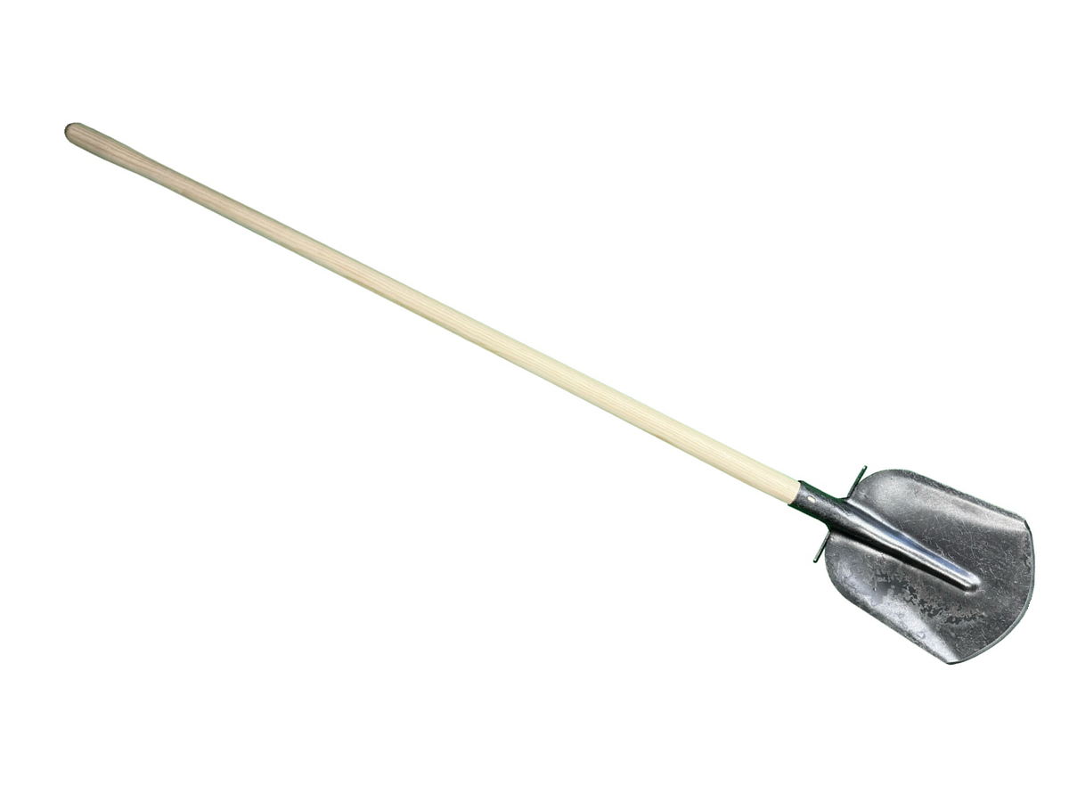 Dutch scoop shovel medium with shoesteps and 130cm straight handle